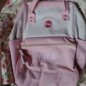 Vanwalk Fruits Pink Milk Doughnut Backpack